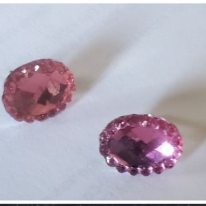 DARK PINK POST EARRINGS